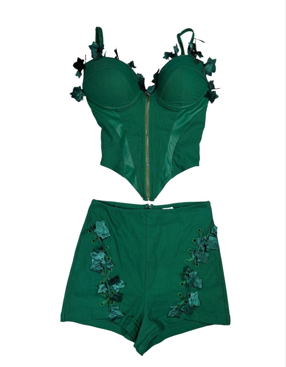 Poison Ivy Costume DC Comics Batman Villain Women's Small Green 2 Piece Set